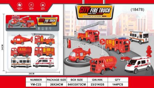картинка Набор пожарных машин из 6 шт от магазина Игрушек