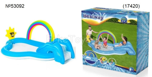 картинка Бассейн с горкой Радуга 257х145х91 от магазина Игрушек